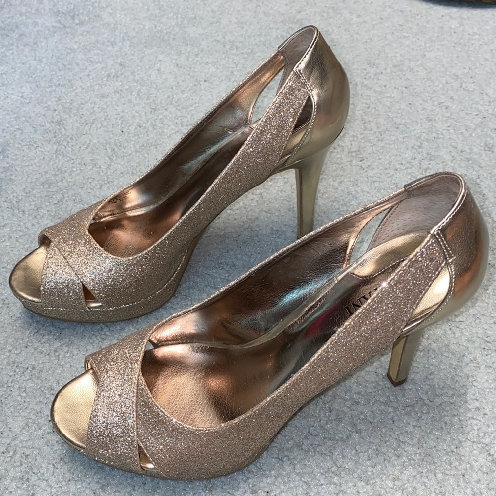 Gold Cutout Heels